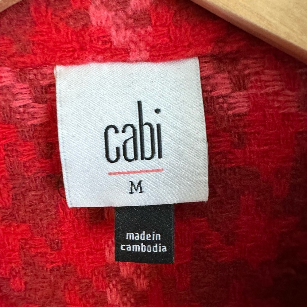 CAbi Red Check Evita Coat Jacket, Style #4295, Size M - Picture 5 of 10